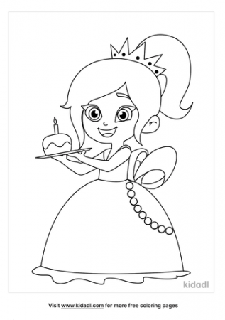 Happy Birthday Princess Coloring Pages | Free Birthdays Coloring Pages |  Kidadl