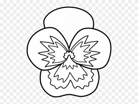 Pansy Flower Line Art - Pansy Flower Coloring Page - Free Transparent PNG  Clipart Images Download