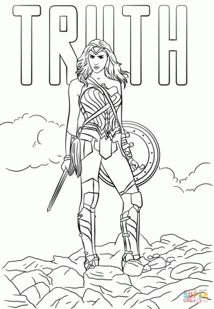 Wonder Woman Truth coloring page | Free Printable Coloring Pages