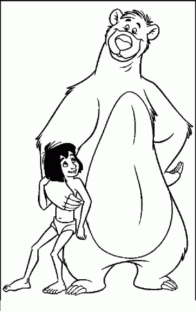 Jungle Book Mowgli Hugged Baloo Coloring Pages For Kids #dNi ...