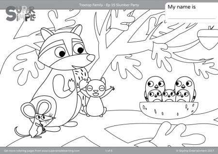Treetop Family Coloring Pages - Episode 15 - Super Simple