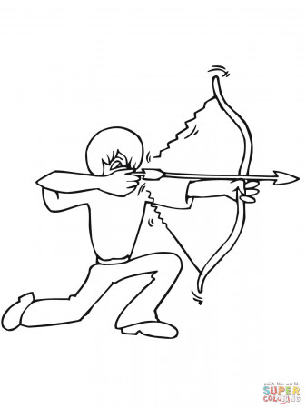 Bow Shooting from the Knee coloring page | Free Printable Coloring Pages