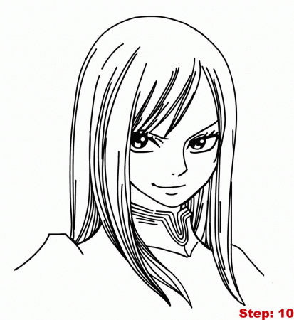 How to Draw Erza Scarlet from Fairy Tail | how to draw manga 3d