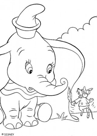 Páginas para colorir o DUMBO - Dumbo e Timóteo brincando
