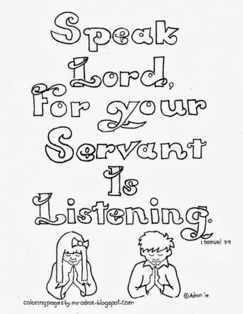 Coloring Pages For Kids By Mr Adron Speak Lord Your Servant Is 