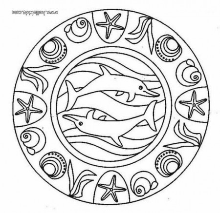 Dolphins Coloring Pages Dolphin Mandala Color Page Print This Tattoo