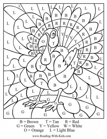 Thanksgiving Turkey Color By Number | For the KIDDOS