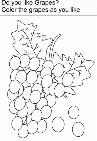 Grapes Coloring Printable Page For Kids Fruits And Vegetables 