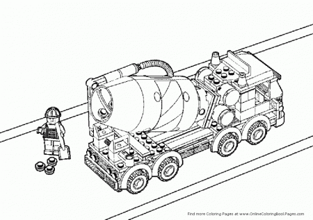 Tow Truck Coloring Pages Lego City Flatbed Truck International 