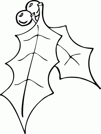 Christmas Holly Coloring Page | Christmas templates