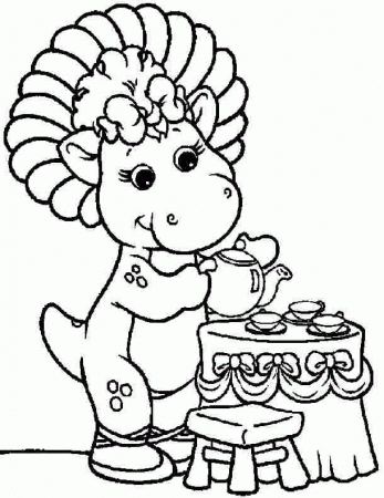 Coloring Pages Cartoon Barney And Friends Baby Bop Free For 