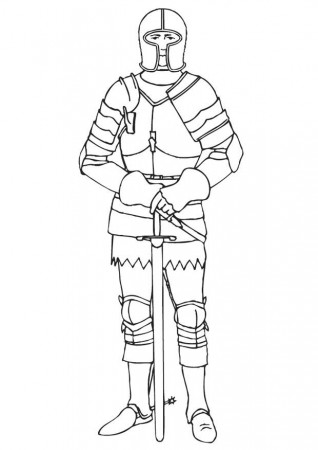 Coloring page knight in armor - img 9442.