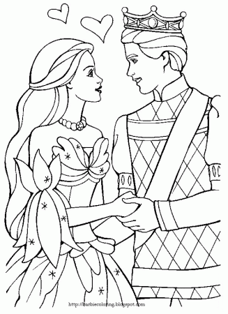 Princess barbie and prince ken coloring pages | Coloring Pages