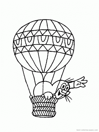 Hot Air Balloon Basket Coloring Page | Clipart Panda - Free 