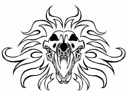 Lion Skull Tattoo By Evil Spark Dragon Design Art Flash