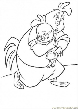 Coloring Pages Father Hugs Chicken Little (Cartoons > Chicken 