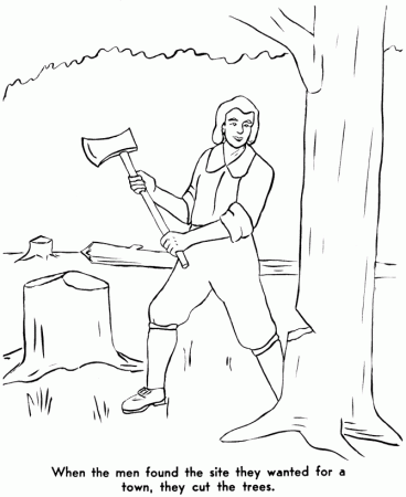 The Pilgrims Coloring pages: Pilgrims needed wood and food 