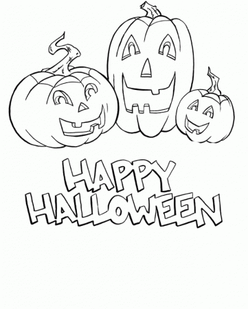 Spooky Halloween Very Happy Coloring Page |Halloween coloring 