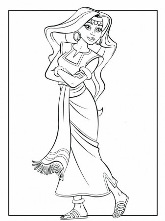 Esther coloring page for Purim | Purim