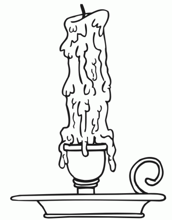 Printable Christmas Coloring Page: melting candle