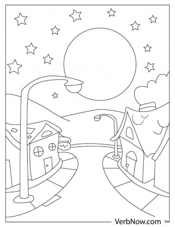 Free MOON Coloring Pages for Download (Printable PDF)