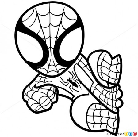 How to Draw Spider-Man, Chibi - How to Draw, Drawing Ideas, Draw Something,  Drawing Tutorial… | Avengers coloring pages, Superhero coloring pages,  Spiderman drawing