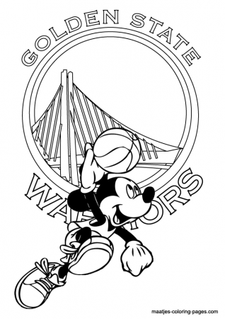 Golden State Warriors and Mickey Mouse coloring pages