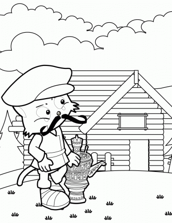 Russian Peasant Coloring Page - Handipoints