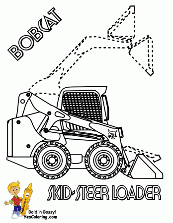 BobCat Skid Steer Loader Construction Coloring Page. You can print out this coloring  picture. htt… | Tractor coloring pages, Coloring pages, Coloring pages for  kids