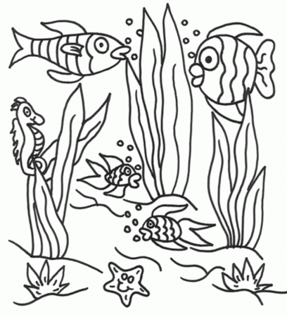 Free Coloring Pages Underwater Animals Underwater Scene Coloring ...