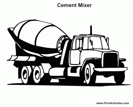 Truck Coloring Page | Cement Mixer