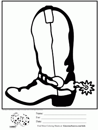 Cowboy Boot Coloring Page - Coloring Pages for Kids and for Adults