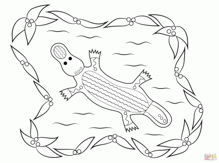 Platypus Aboriginal Art coloring page | Free Printable Coloring Pages