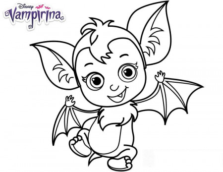Cute Baby Nosy Bat From Disney Vampirina Coloring Pages to ...