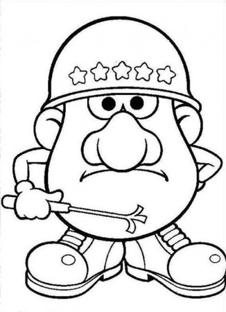 Mr. Potato Head Army Commander Coloring Pages | Bulk Color