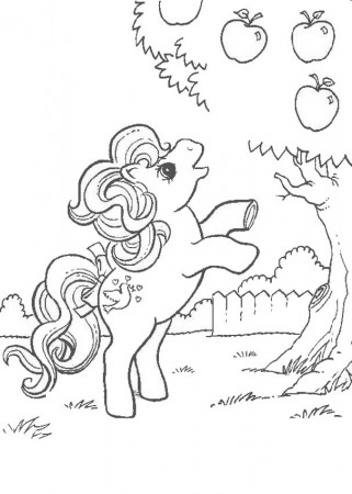 MY LITTLE PONY coloring pages - My Little Pony and apple tree