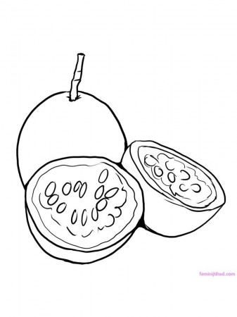 passion fruit coloring image pdf. Passion fruit is one of the many fruits  that develop in tropical and … | Fruit coloring, Fruit coloring pages, Fruit  coloring page