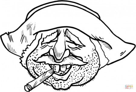 Mexican Man Smoking a Cigar coloring page | Free Printable Coloring Pages