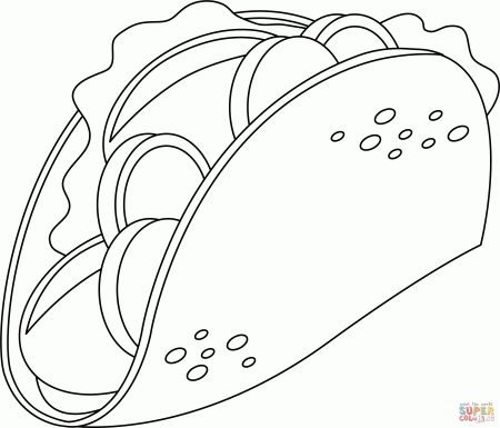 Taco coloring page | Free Printable Coloring Pages