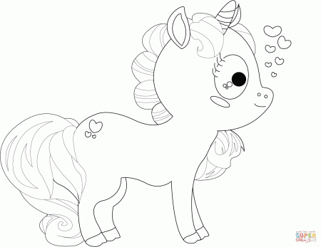 Cute Baby Unicorn coloring page | Free Printable Coloring Pages