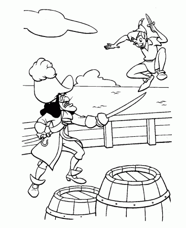 peter pan and captain hook coloring pages peter pan coloring Cartoons