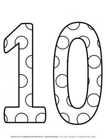 Coloring Page - Number Pattern - Ten | Planerium