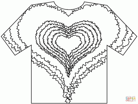 Tie Dye Heart T-Shirt coloring page | Free Printable Coloring Pages