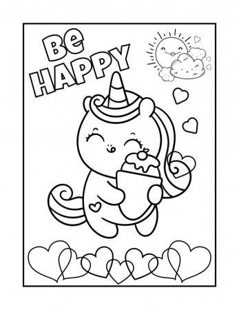 Cute Unicorn Coloring Pages Free Printable for Kids | Happy Mom Hacks