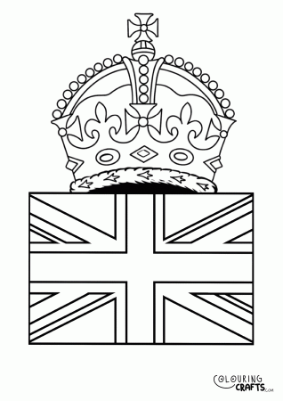 King Charles III Crown On Union Jack Coronation Colouring Page - Colouring  Crafts