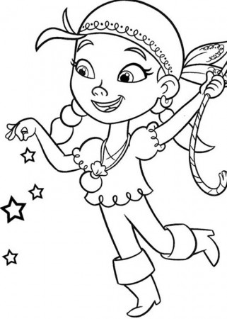 Girl Pirate Coloring Page - Izzy