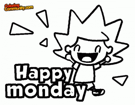 happy monday coloring page