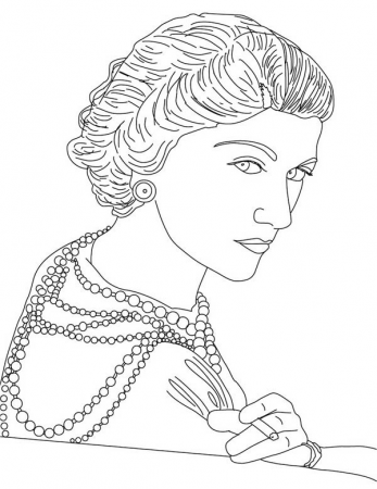 French Designer Coco Chanel Coloring Page : Coloring Sky | Coloring pages,  Coco chanel, Anime art girl