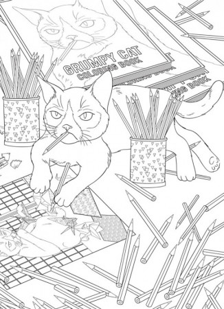 Download: Another Grumpy Cat Coloring Page – Stamping