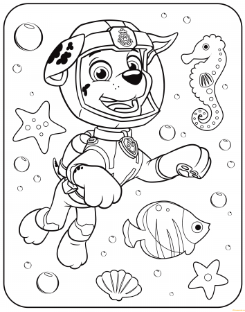 Paw Patrol Marshall Underwater Coloring Page Free Pages Halloween Sheet  Underwater00 To – Approachingtheelephant